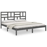 Cadre de lit sans matelas bois massif gris 200x200 cm