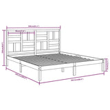 Cadre de lit sans matelas bois massif gris 200x200 cm