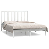 Cadre de lit sans matelas blanc 135x190 cm bois de pin massif