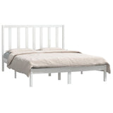 Cadre de lit sans matelas blanc 135x190 cm bois de pin massif