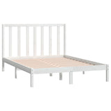 Cadre de lit sans matelas blanc 135x190 cm bois de pin massif