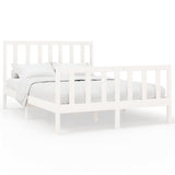 Cadre de lit sans matelas blanc 140x190 cm bois de pin massif