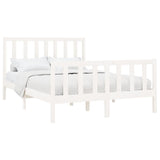 Cadre de lit sans matelas blanc 140x190 cm bois de pin massif