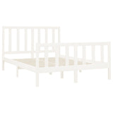 Cadre de lit sans matelas blanc 140x190 cm bois de pin massif