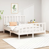 Cadre de lit sans matelas blanc 140x190 cm bois de pin massif