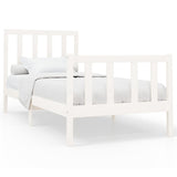 Cadre de lit sans matelas blanc 90x200 cm bois de pin massif