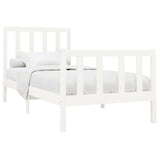 Cadre de lit sans matelas blanc 90x200 cm bois de pin massif