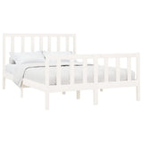 Cadre de lit sans matelas blanc 120x200 cm bois de pin massif