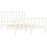 Cadre de lit sans matelas blanc 160x200 cm bois de pin massif