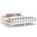 Cadre de lit sans matelas blanc 180x200 cm bois massif de pin