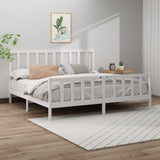 Cadre de lit sans matelas blanc 180x200 cm bois massif de pin