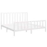 Cadre de lit sans matelas blanc 200x200 cm bois massif de pin