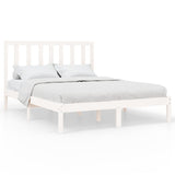 Cadre de lit sans matelas blanc 120x200 cm bois massif