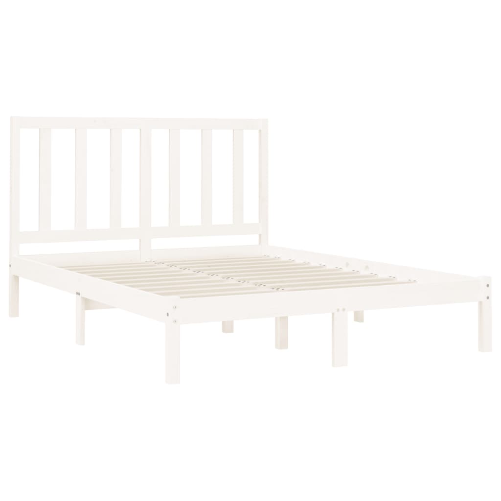 Cadre de lit sans matelas blanc 120x200 cm bois massif