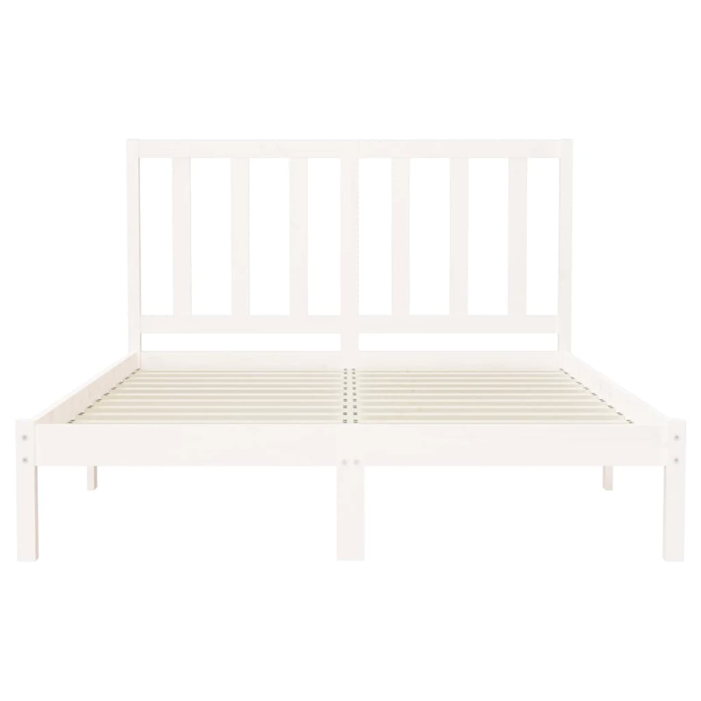 Cadre de lit sans matelas blanc 120x200 cm bois massif