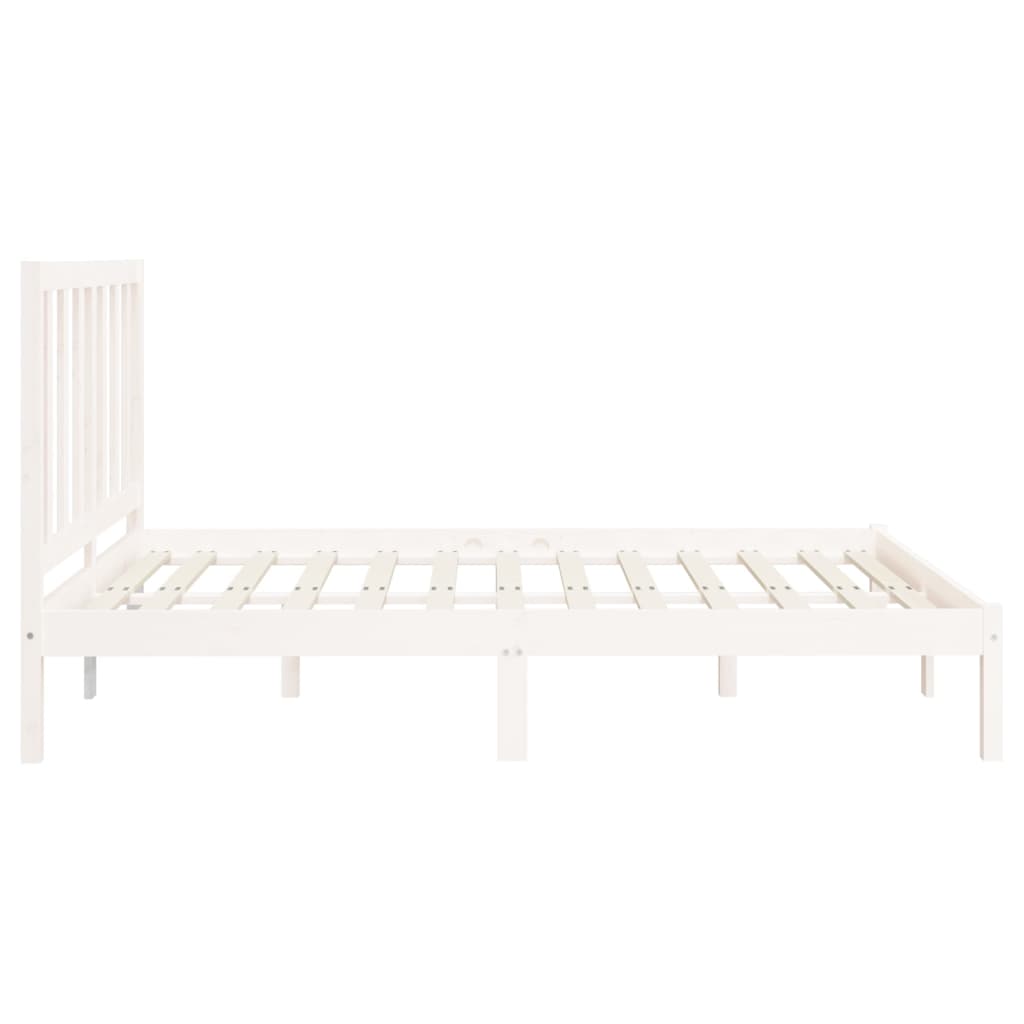 Cadre de lit sans matelas blanc 120x200 cm bois massif