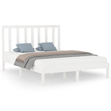 Cadre de lit sans matelas blanc 160x200 cm bois massif