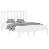 Cadre de lit sans matelas blanc 160x200 cm bois massif