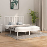 Cadre de lit sans matelas blanc 160x200 cm bois massif