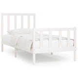 Cadre de lit sans matelas blanc 100x200 cm bois massif