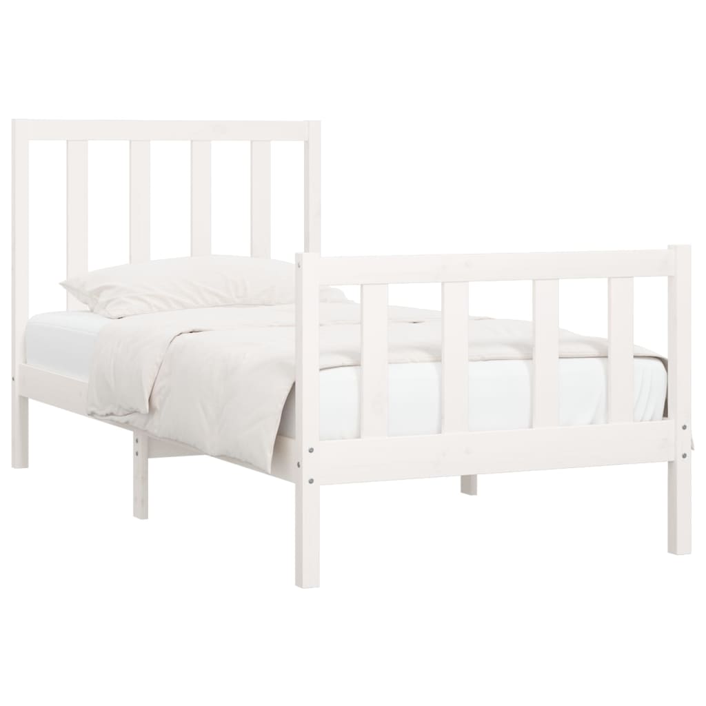 Cadre de lit sans matelas blanc 100x200 cm bois massif