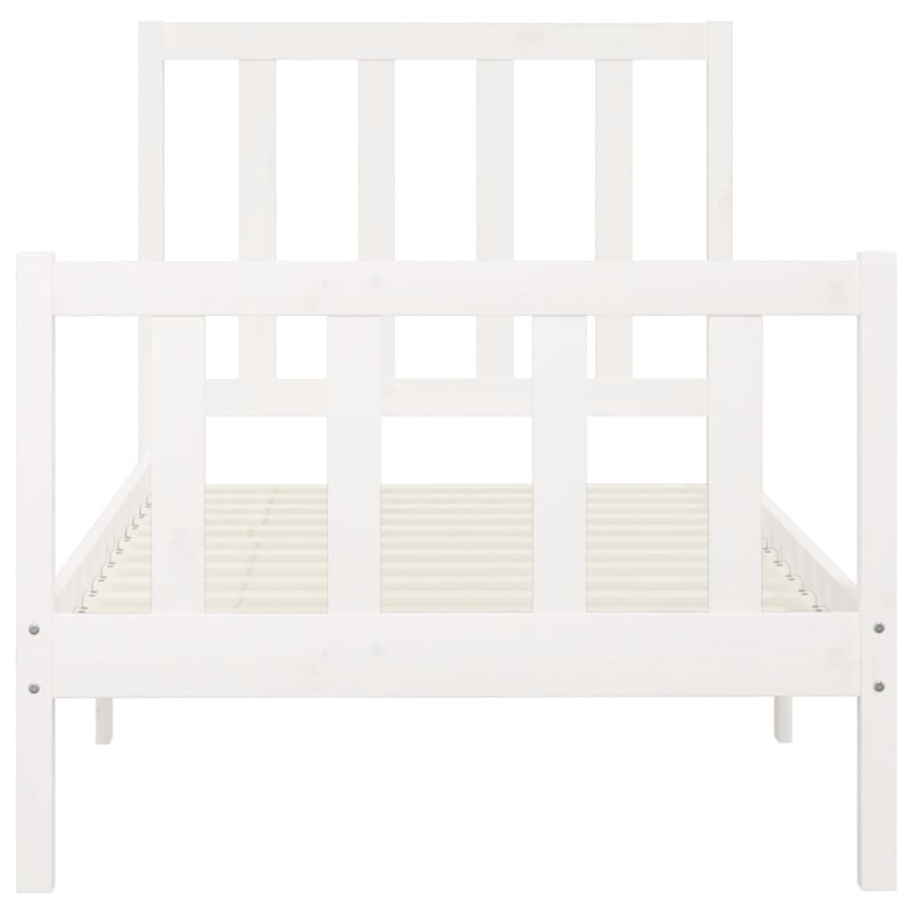 Cadre de lit sans matelas blanc 100x200 cm bois massif