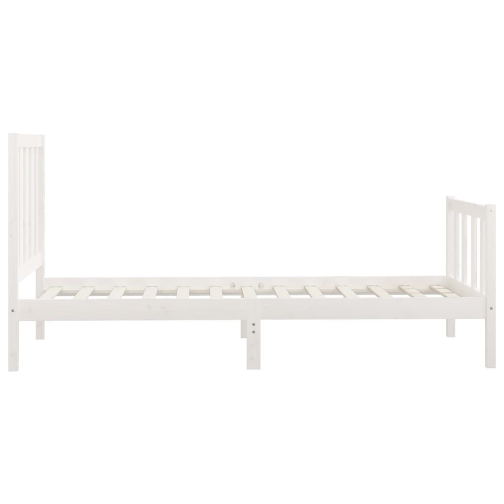 Cadre de lit sans matelas blanc 100x200 cm bois massif