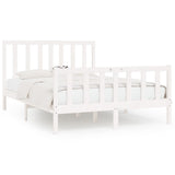 Cadre de lit sans matelas blanc 120x200 cm bois massif