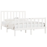 Cadre de lit sans matelas blanc 120x200 cm bois massif