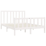 Cadre de lit sans matelas blanc 120x200 cm bois massif