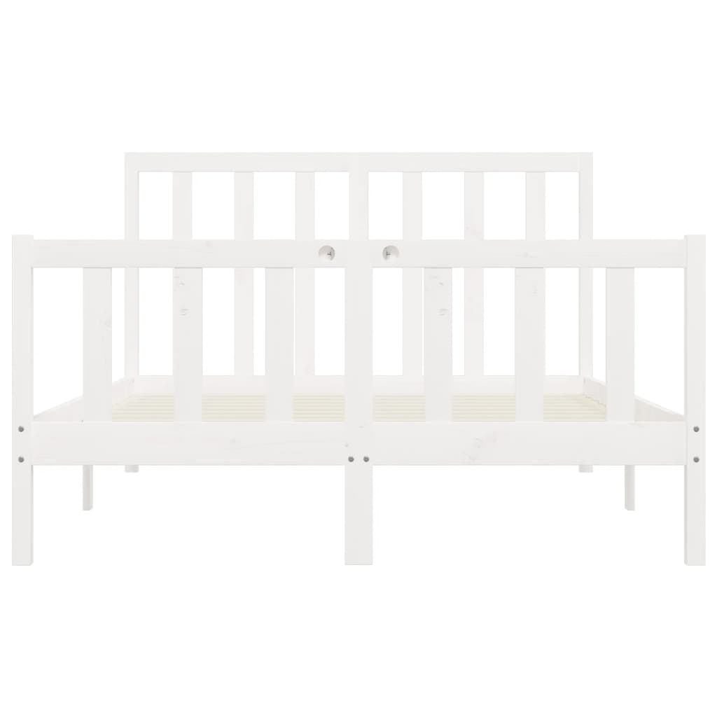 Cadre de lit sans matelas blanc 120x200 cm bois massif