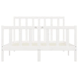 Cadre de lit sans matelas blanc 120x200 cm bois massif