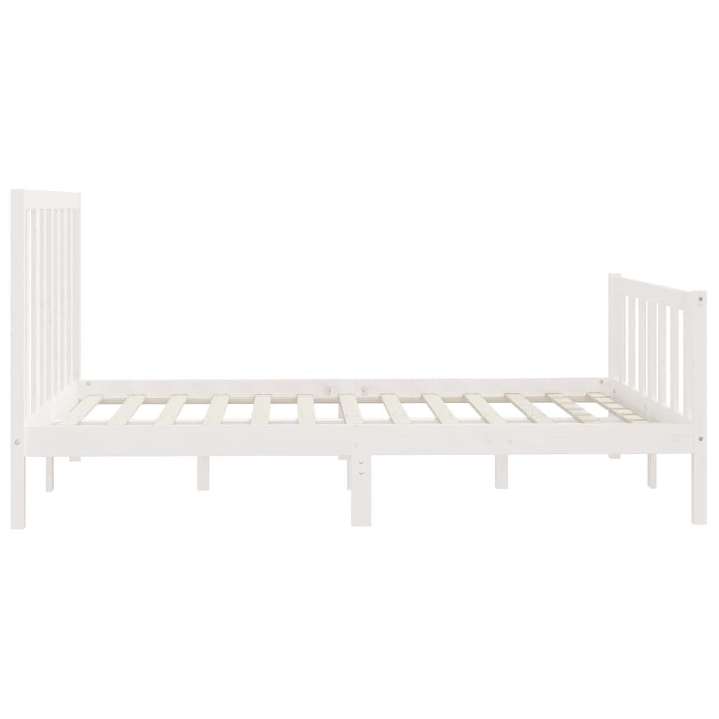 Cadre de lit sans matelas blanc 120x200 cm bois massif