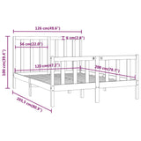 Cadre de lit sans matelas blanc 120x200 cm bois massif