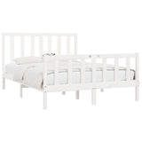 Cadre de lit sans matelas blanc 160x200 cm bois massif