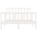 Cadre de lit sans matelas blanc 160x200 cm bois massif