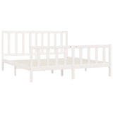 Cadre de lit sans matelas blanc 200x200 cm bois massif