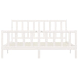 Cadre de lit sans matelas blanc 200x200 cm bois massif