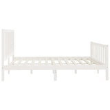 Cadre de lit sans matelas blanc 200x200 cm bois massif