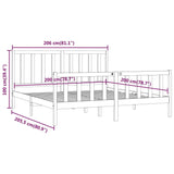 Cadre de lit sans matelas blanc 200x200 cm bois massif