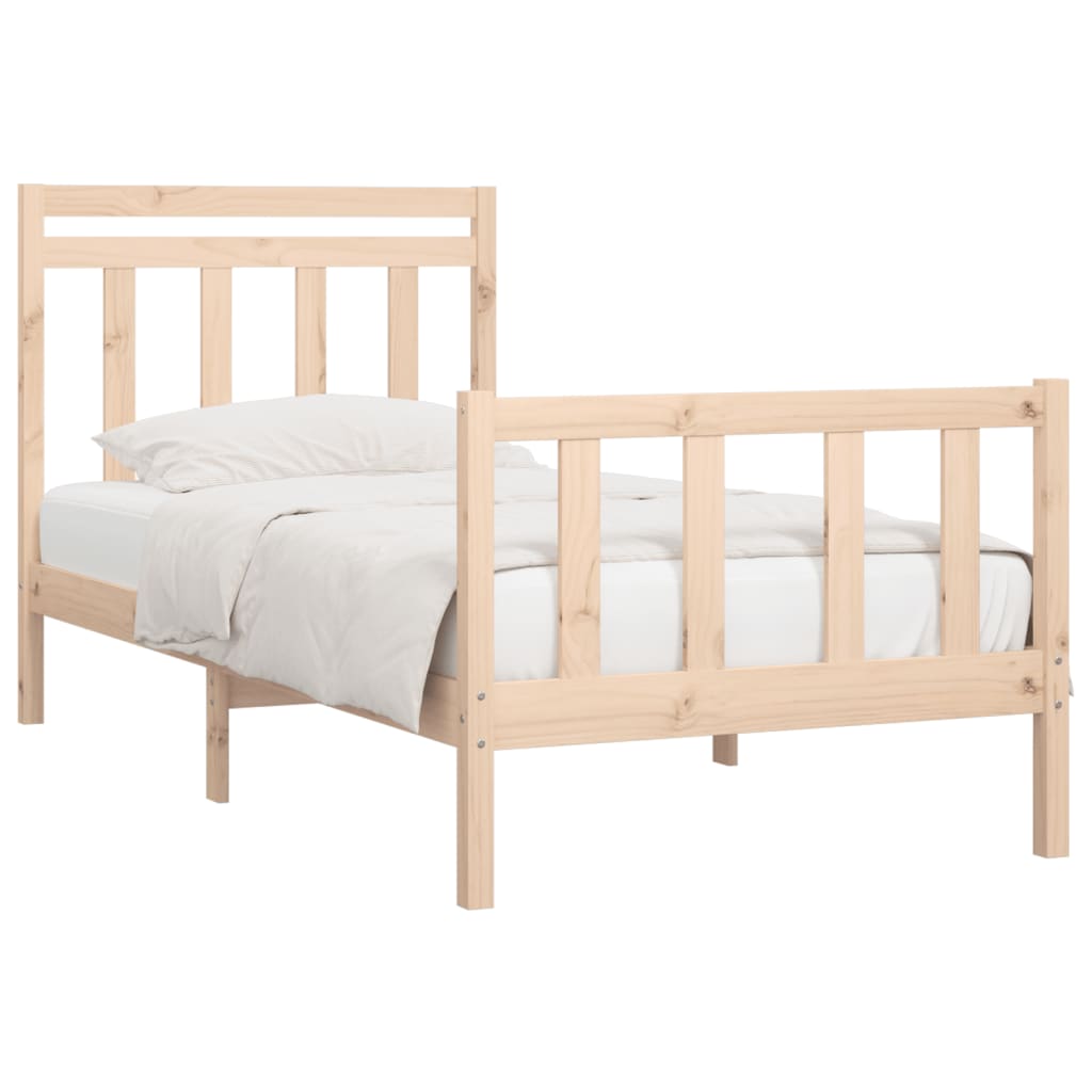 Cadre de lit sans matelas bois de pin massif 90x200 cm