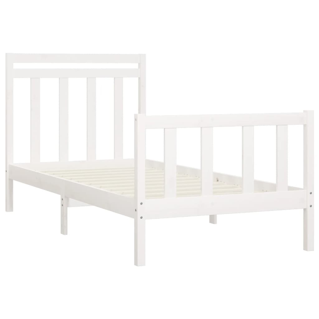 Cadre de lit sans matelas blanc bois de pin massif 100x200 cm