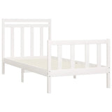 Cadre de lit sans matelas blanc bois de pin massif 100x200 cm