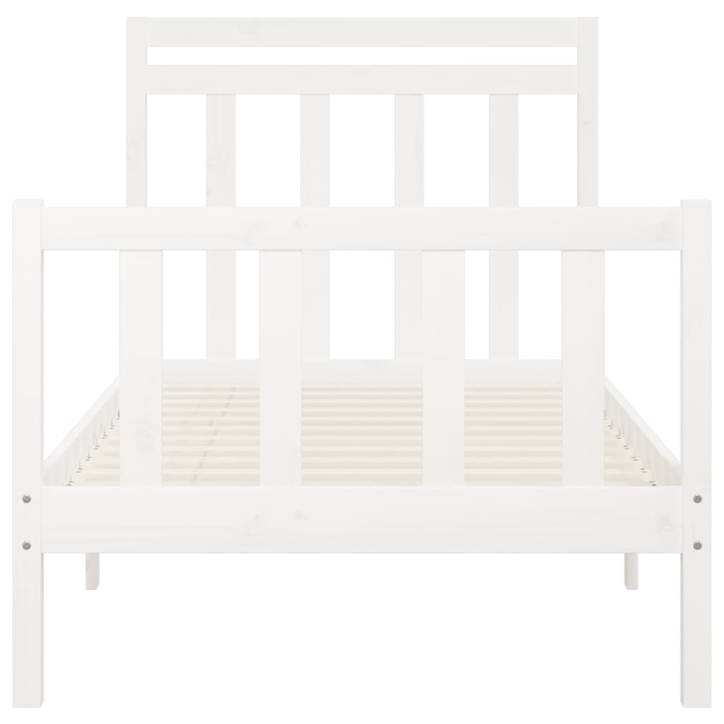 Cadre de lit sans matelas blanc bois de pin massif 100x200 cm