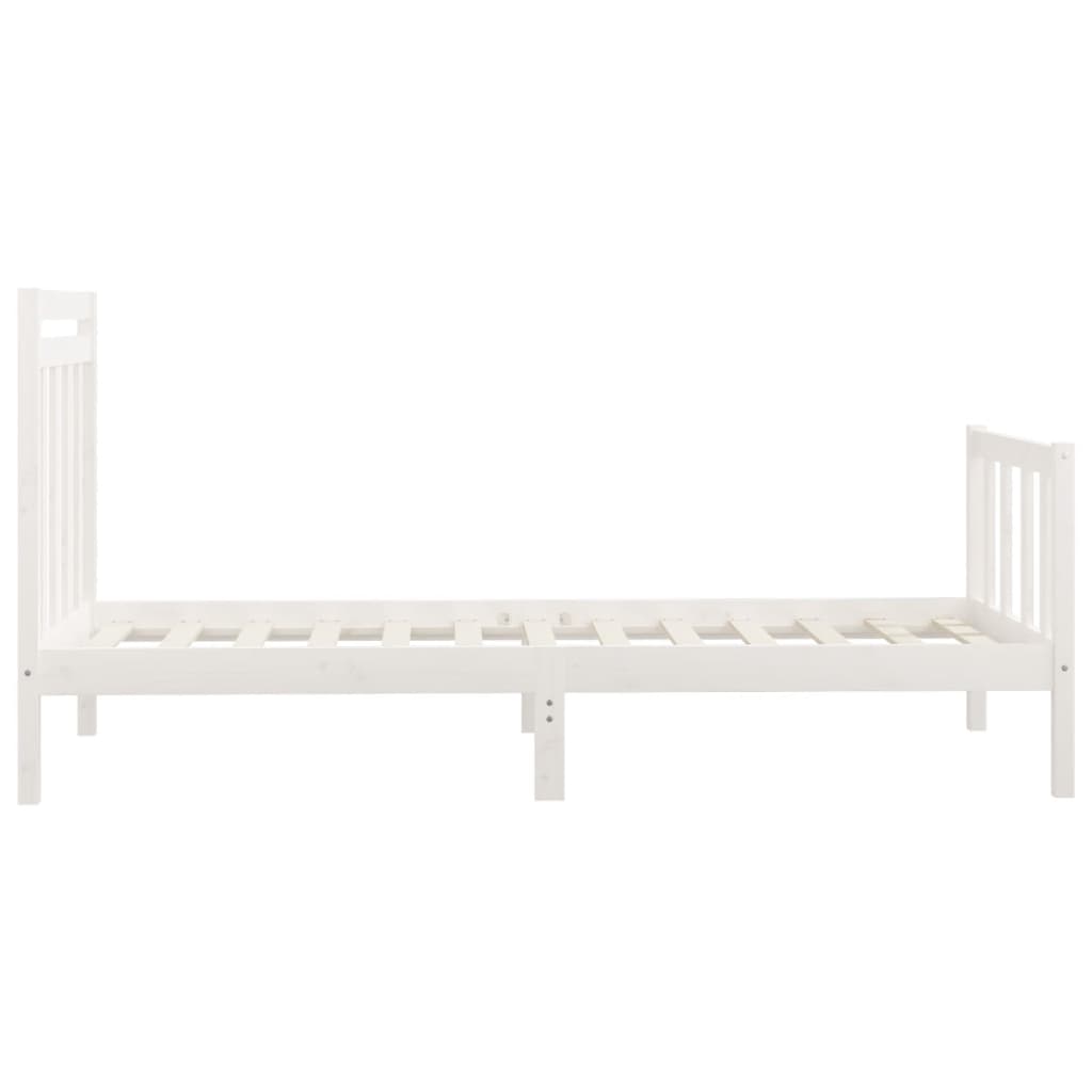 Cadre de lit sans matelas blanc bois de pin massif 100x200 cm