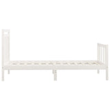 Cadre de lit sans matelas blanc bois de pin massif 100x200 cm