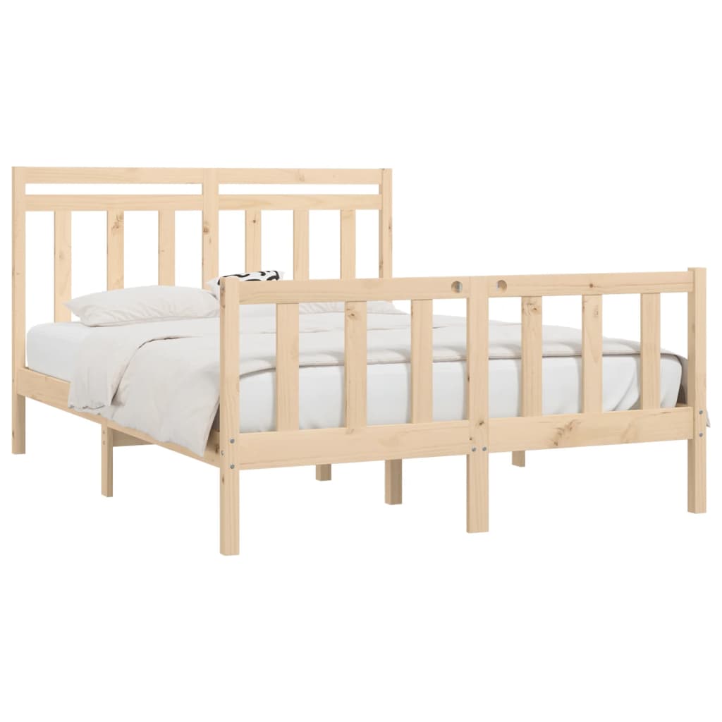 Cadre de lit sans matelas bois massif de pin 140x200 cm