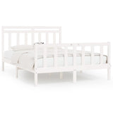 Cadre de lit sans matelas blanc bois de pin massif 150x200 cm