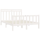 Cadre de lit sans matelas blanc bois de pin massif 150x200 cm