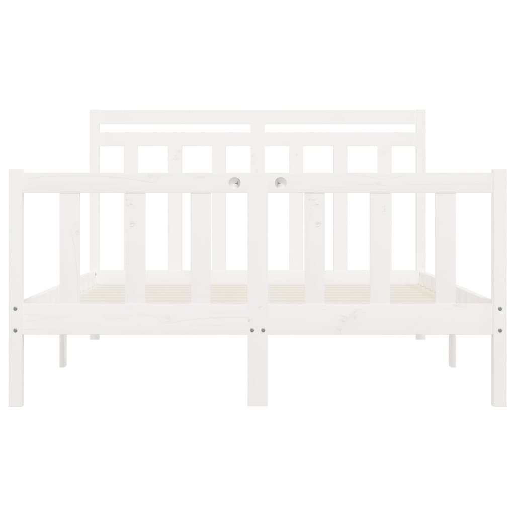 Cadre de lit sans matelas blanc bois de pin massif 150x200 cm